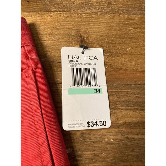 Nautica size 34 NWT golf shorts mens embroidered color cardinal - Picture 3 of 6